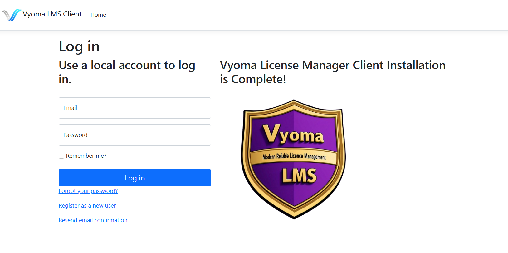 Client App Installation Complete